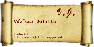 Vécsi Julitta névjegykártya